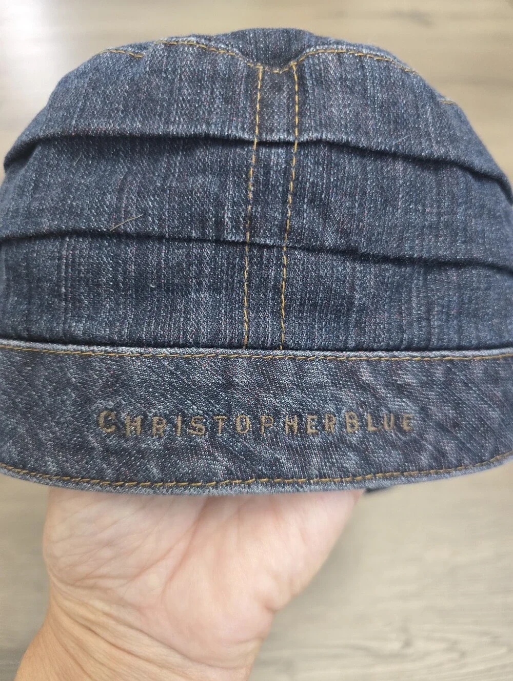Christopher Blue Denim Newsboy Baker Boy Cap Women's S/M